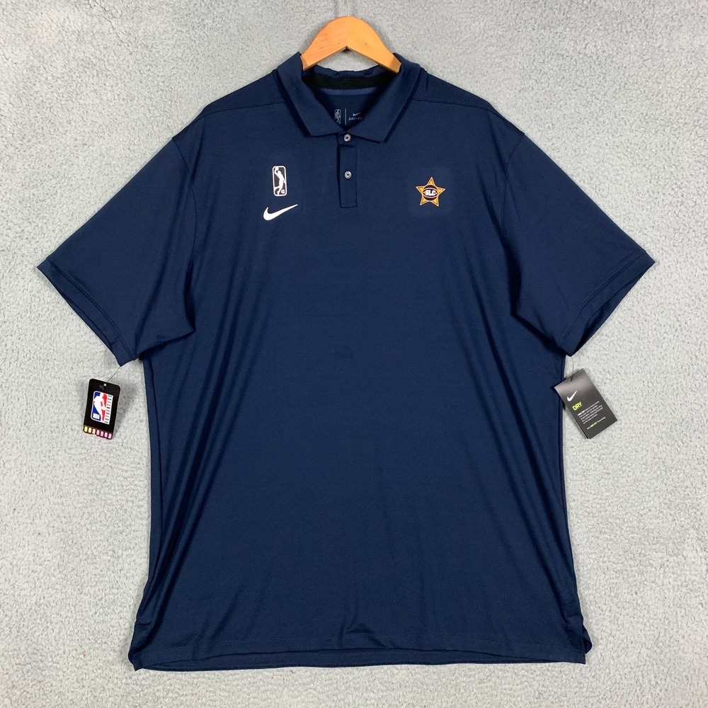 Nike Polo Shirt Mens XXL 2XL Tall Navy SLC Stars NBA Dri-Fit Team Issued NWT $75